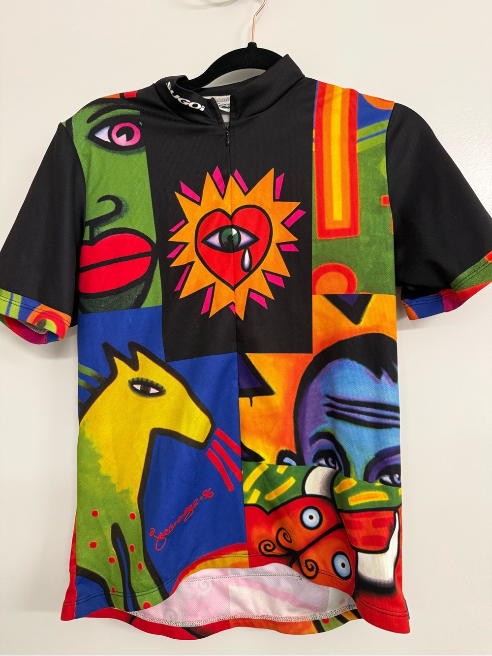Sugoi Colorblock Pop Art Short Sleeve Top:Never worn, very rare vintage